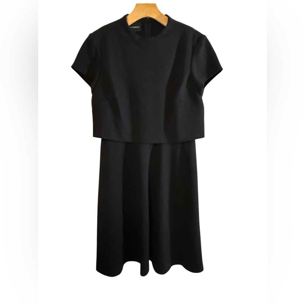Donna Morgan Black Womens Layered Midi Dress size 6 - Picture 1 of 10